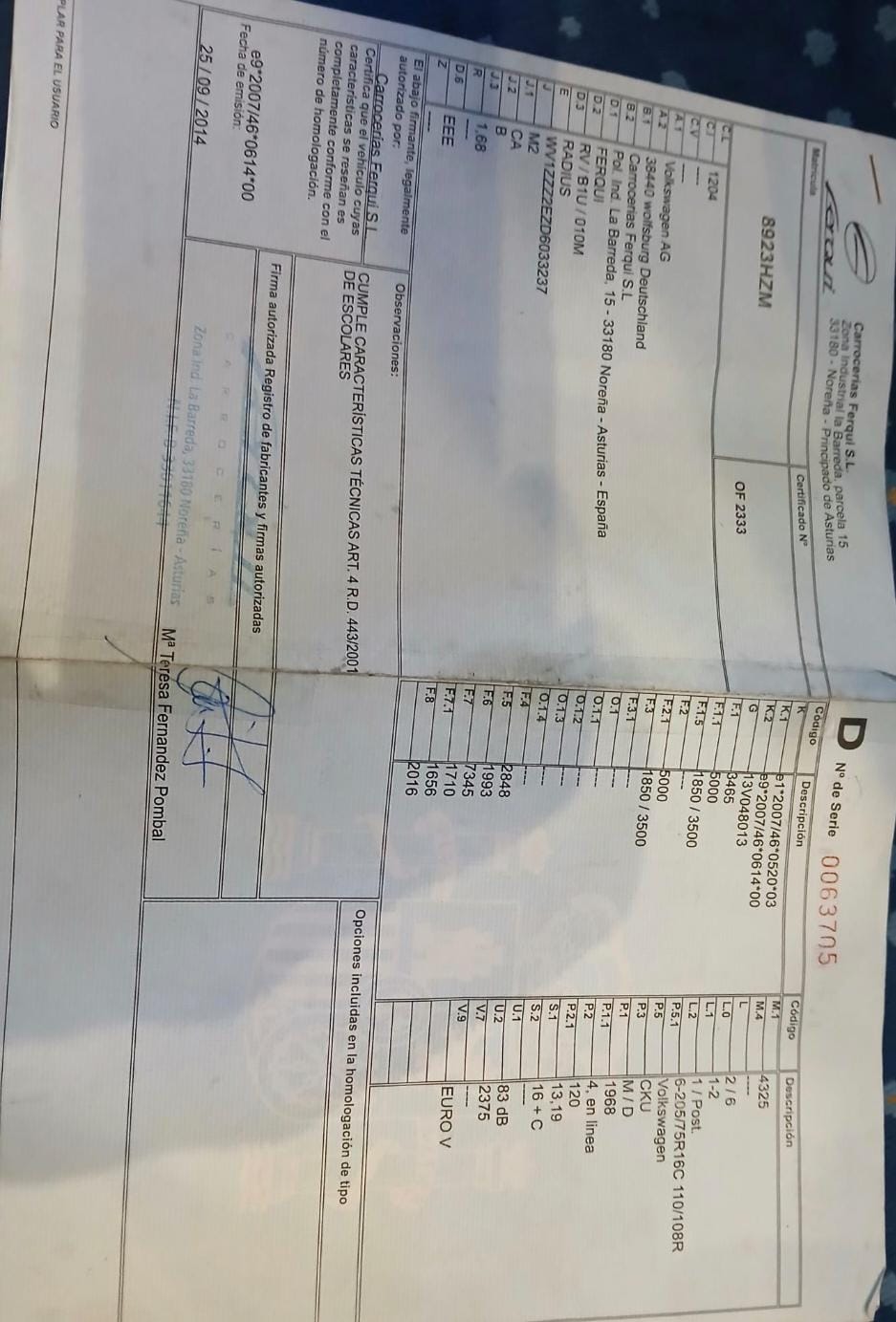 Volkswagen Ferqui 16 + 1 -- 09/2014